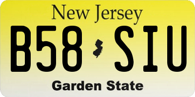 NJ license plate B58SIU