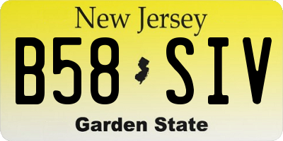NJ license plate B58SIV