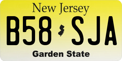 NJ license plate B58SJA
