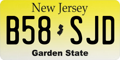 NJ license plate B58SJD