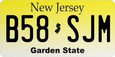 NJ license plate B58SJM