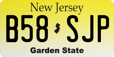NJ license plate B58SJP