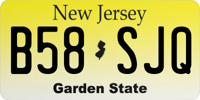 NJ license plate B58SJQ
