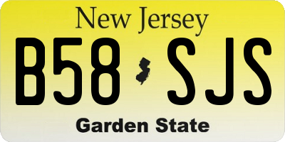 NJ license plate B58SJS