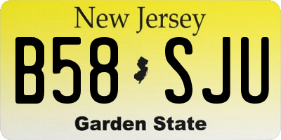 NJ license plate B58SJU