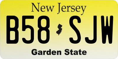 NJ license plate B58SJW
