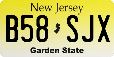 NJ license plate B58SJX