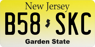 NJ license plate B58SKC
