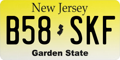NJ license plate B58SKF