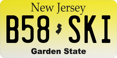 NJ license plate B58SKI