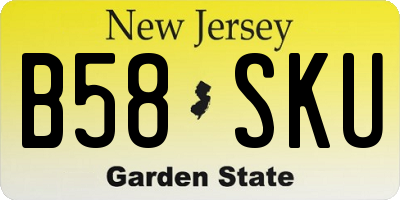 NJ license plate B58SKU