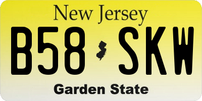 NJ license plate B58SKW