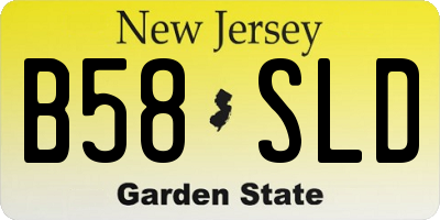 NJ license plate B58SLD