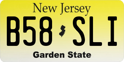 NJ license plate B58SLI