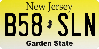NJ license plate B58SLN