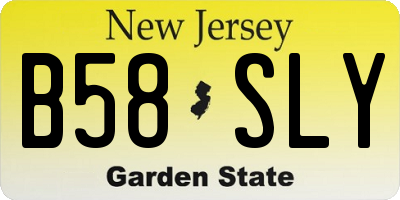 NJ license plate B58SLY