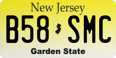 NJ license plate B58SMC