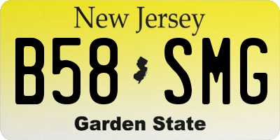 NJ license plate B58SMG