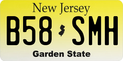 NJ license plate B58SMH