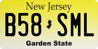 NJ license plate B58SML