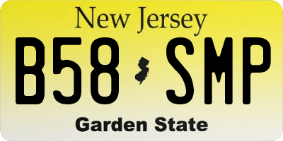 NJ license plate B58SMP