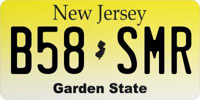 NJ license plate B58SMR