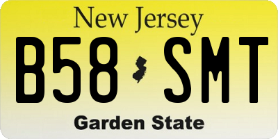 NJ license plate B58SMT