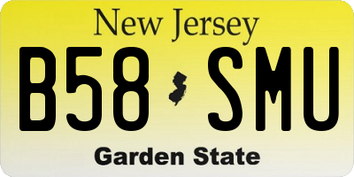 NJ license plate B58SMU