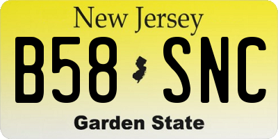 NJ license plate B58SNC