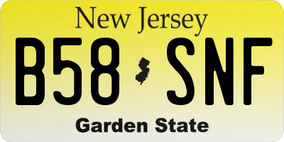 NJ license plate B58SNF
