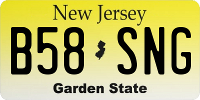 NJ license plate B58SNG