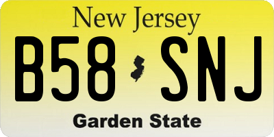 NJ license plate B58SNJ