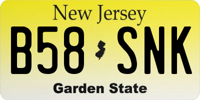 NJ license plate B58SNK