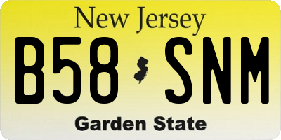NJ license plate B58SNM