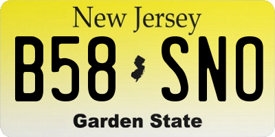 NJ license plate B58SNO