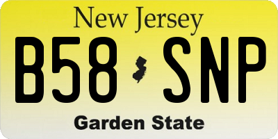 NJ license plate B58SNP