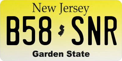 NJ license plate B58SNR