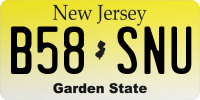 NJ license plate B58SNU