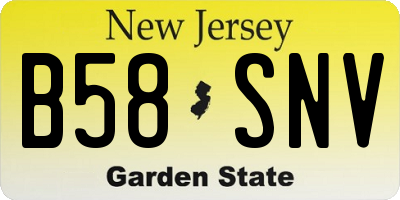 NJ license plate B58SNV