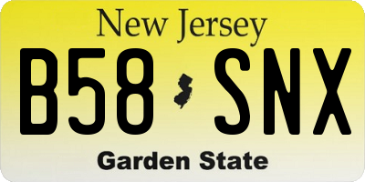 NJ license plate B58SNX