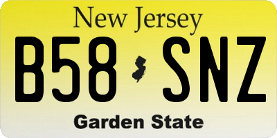 NJ license plate B58SNZ