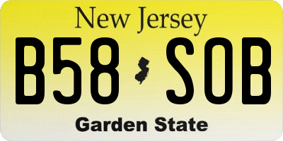 NJ license plate B58SOB