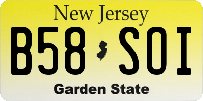 NJ license plate B58SOI