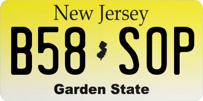 NJ license plate B58SOP