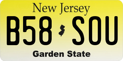 NJ license plate B58SOU