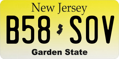 NJ license plate B58SOV