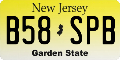 NJ license plate B58SPB