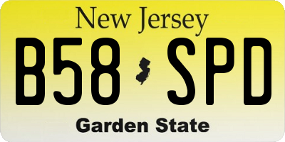 NJ license plate B58SPD
