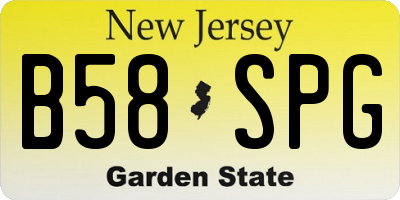 NJ license plate B58SPG