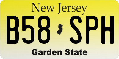 NJ license plate B58SPH